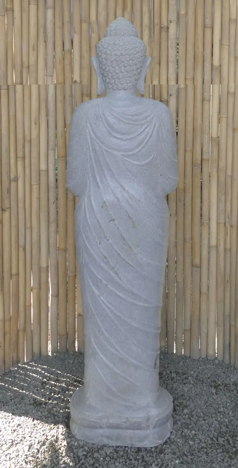  Product image 5 of the product “Standing Buddha made of Riverstone in Dharmachakra position - gesture of wheel of the teaching of Dharma. About 180cm height. ”